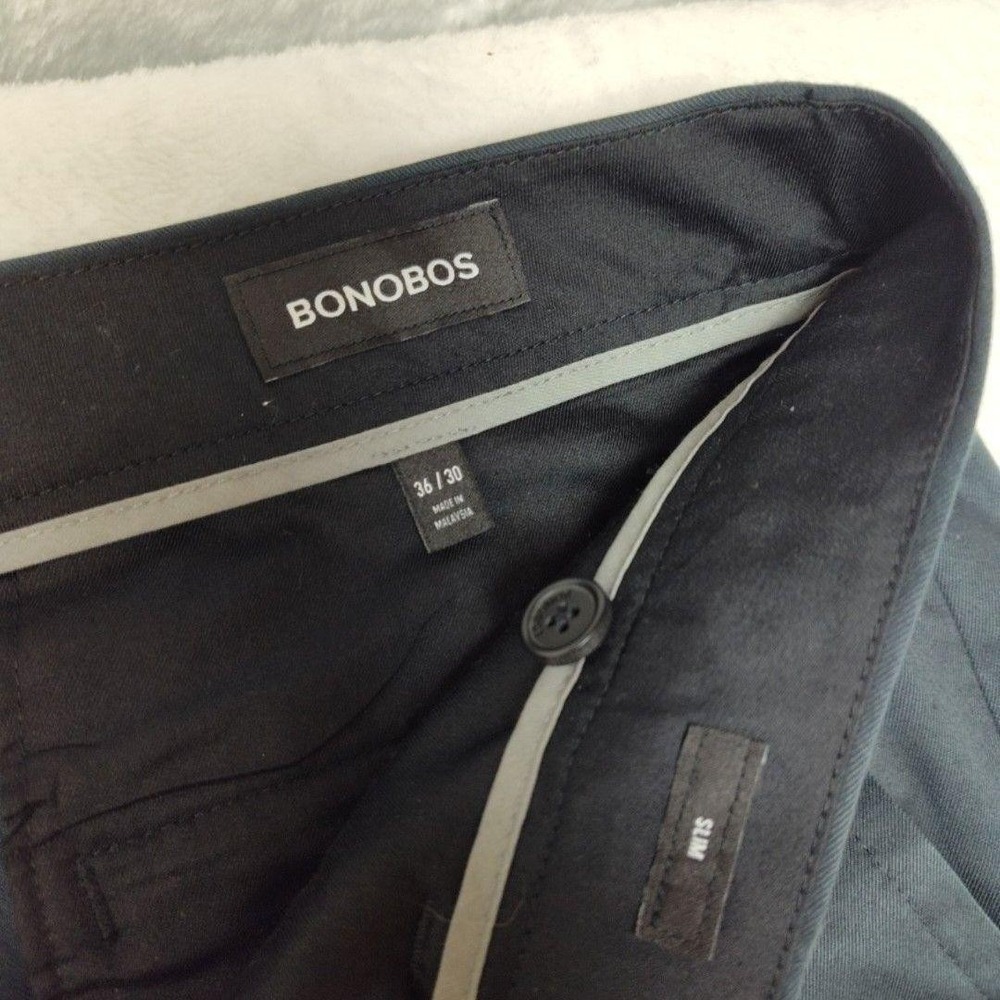 Bonobos Pants Mens 36x30 Black Chino Slim Stretch Tuesday Workday Warrior Work - Picture 8 of 14